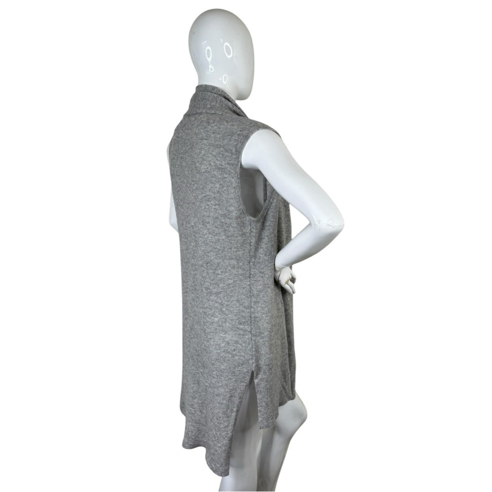 InCashmere Cashmere grey Sleeveless Open Vest sweater cardigan layering piece L - Picture 16 of 17